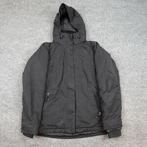 The North Face HyVent Jacket Womens Small Black Hooded Insulated Parka Ski